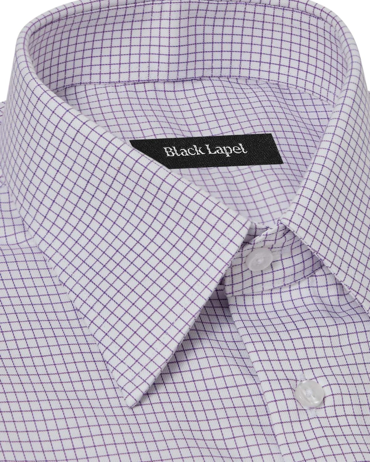 Easy-Care Lavender Graph Check Dress Shirt - Image 2