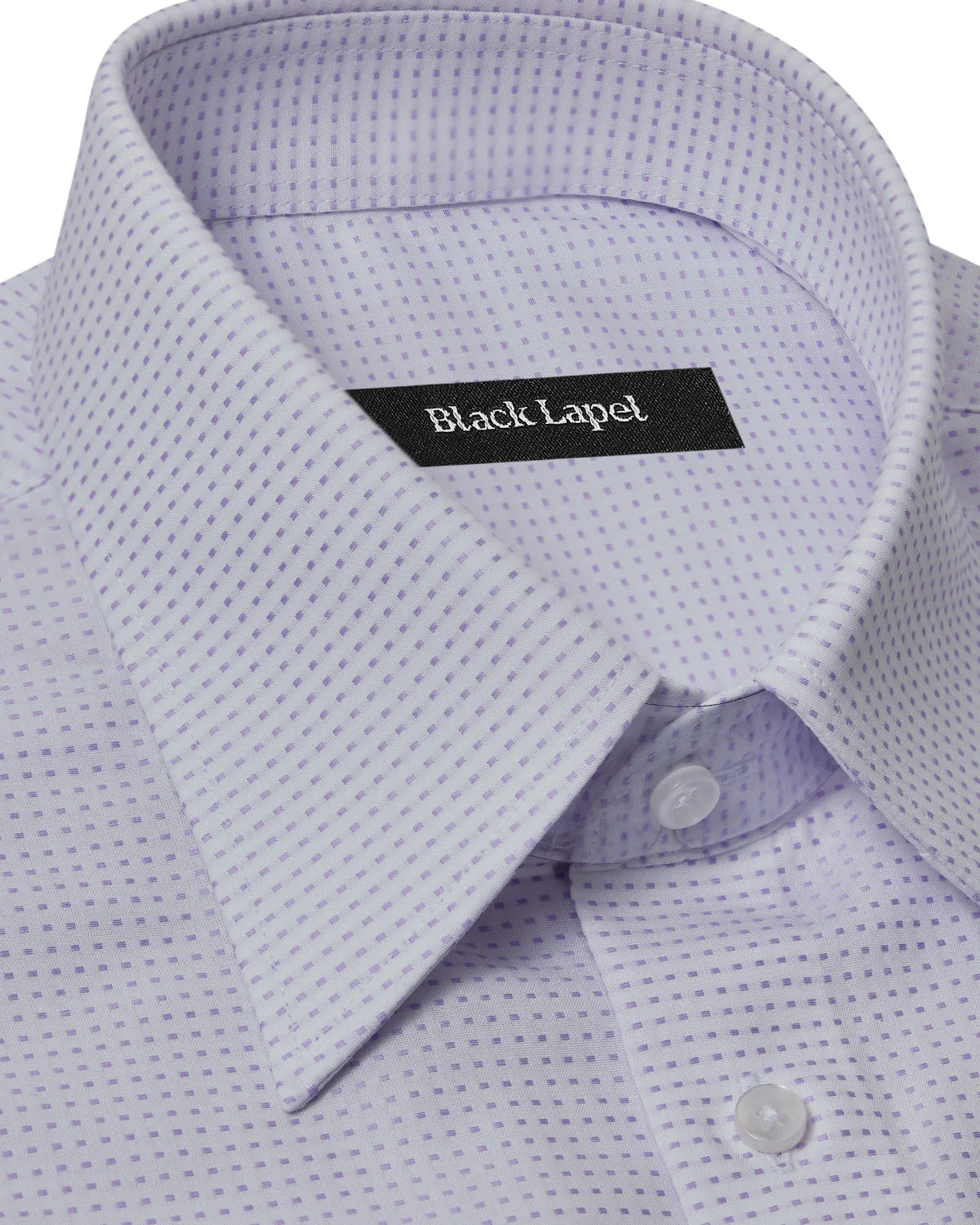 Easy-Care Lavender Square Weave Dress Shirt - Image 2