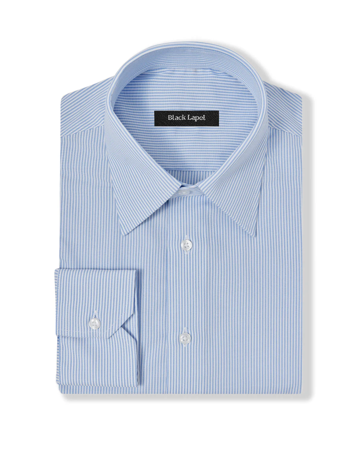Easy-Care Light Blue Bar Stripe Dress Shirt