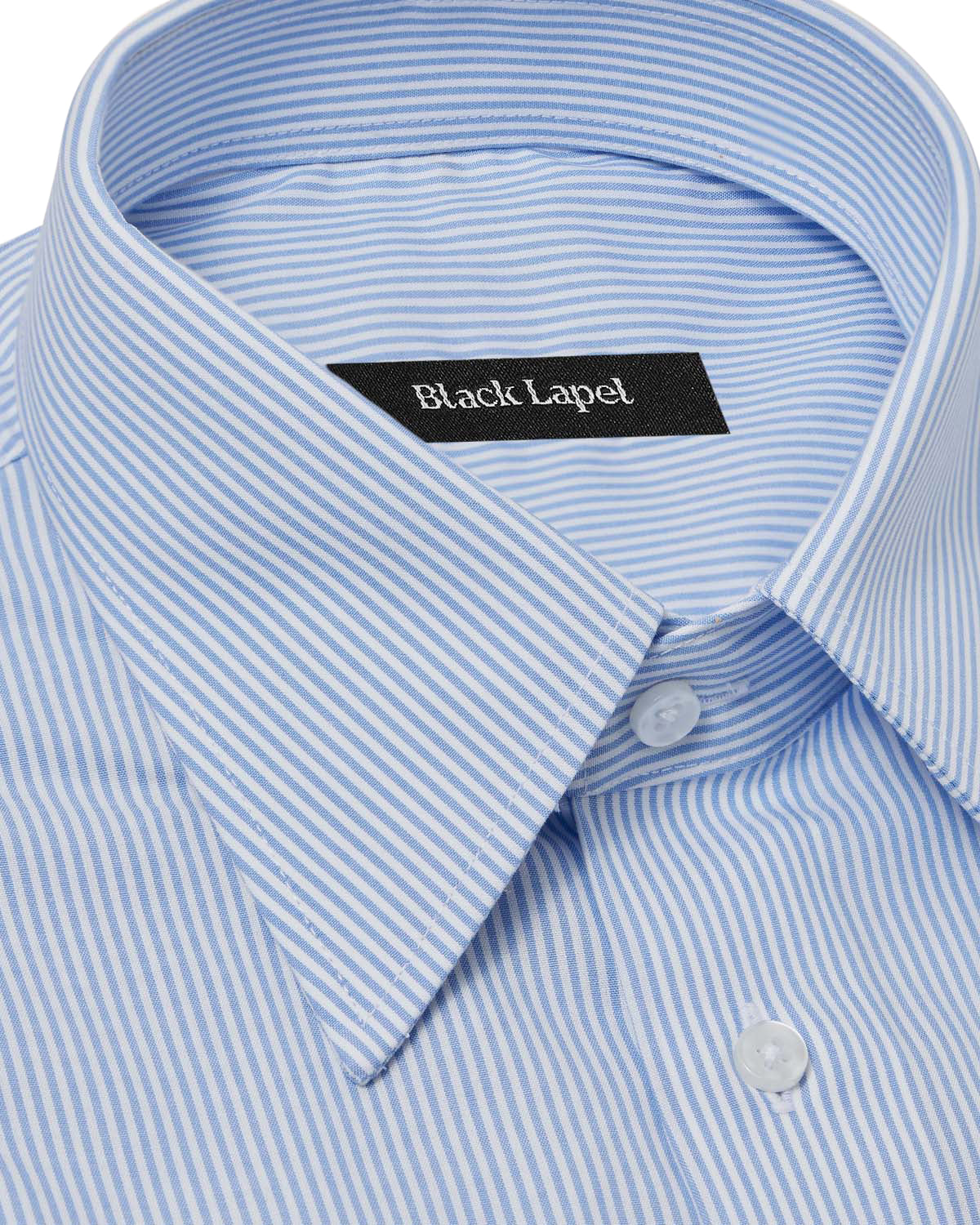 Easy-Care Light Blue Bar Stripe Dress Shirt - Image 2
