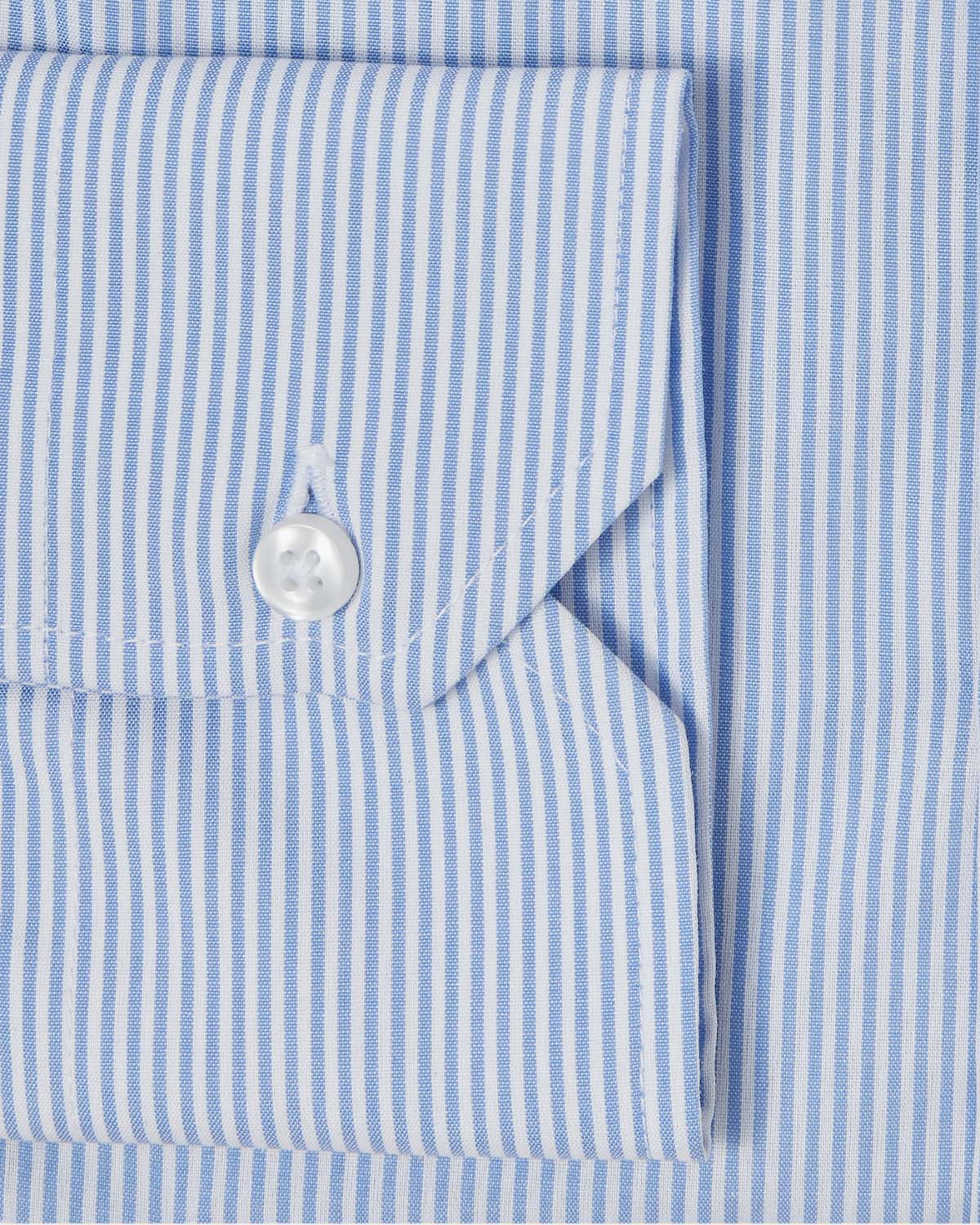 Easy-Care Light Blue Bar Stripe Dress Shirt - Image 3