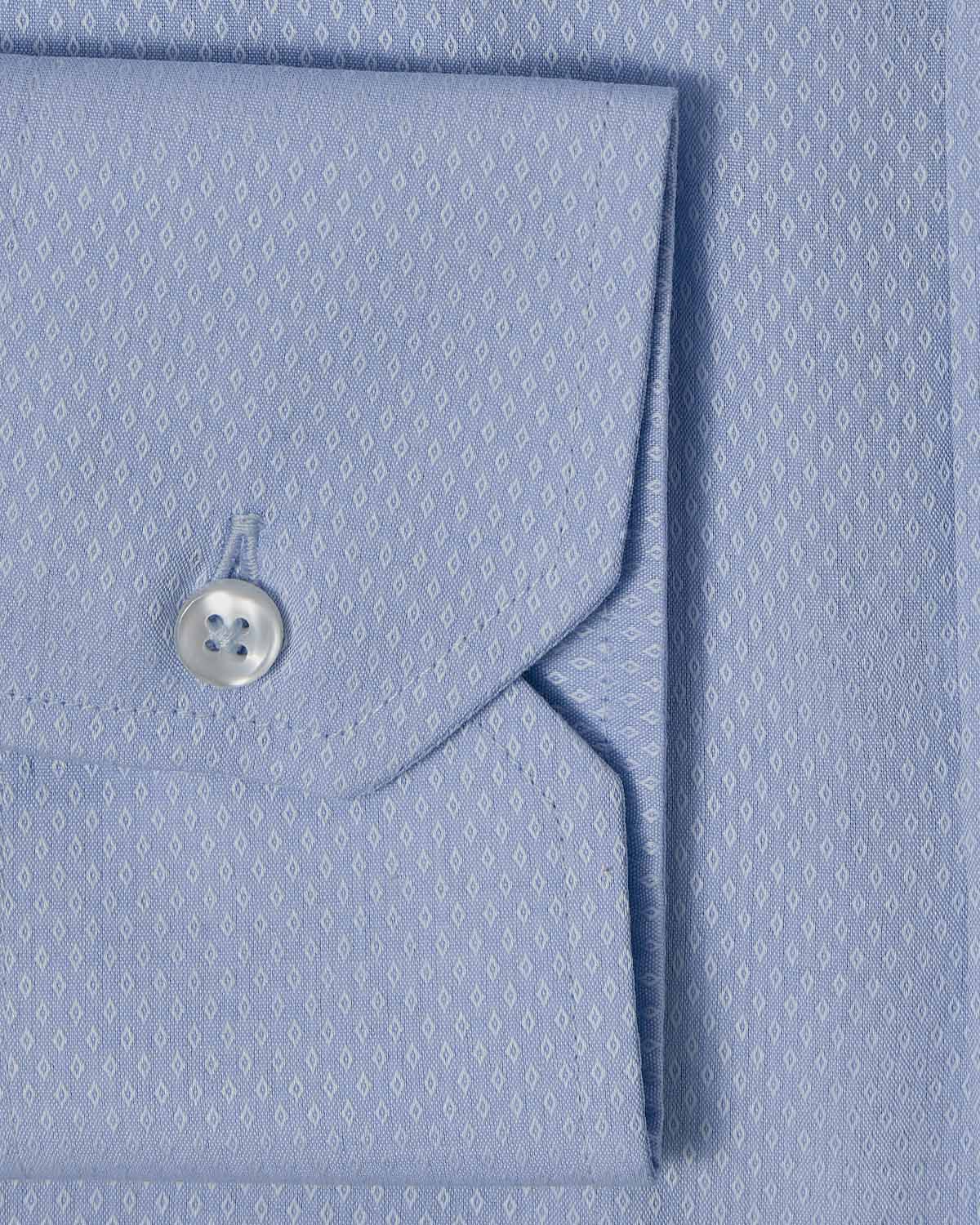 Easy-Care Light Blue Diamond Weave Dress Shirt - Image 3
