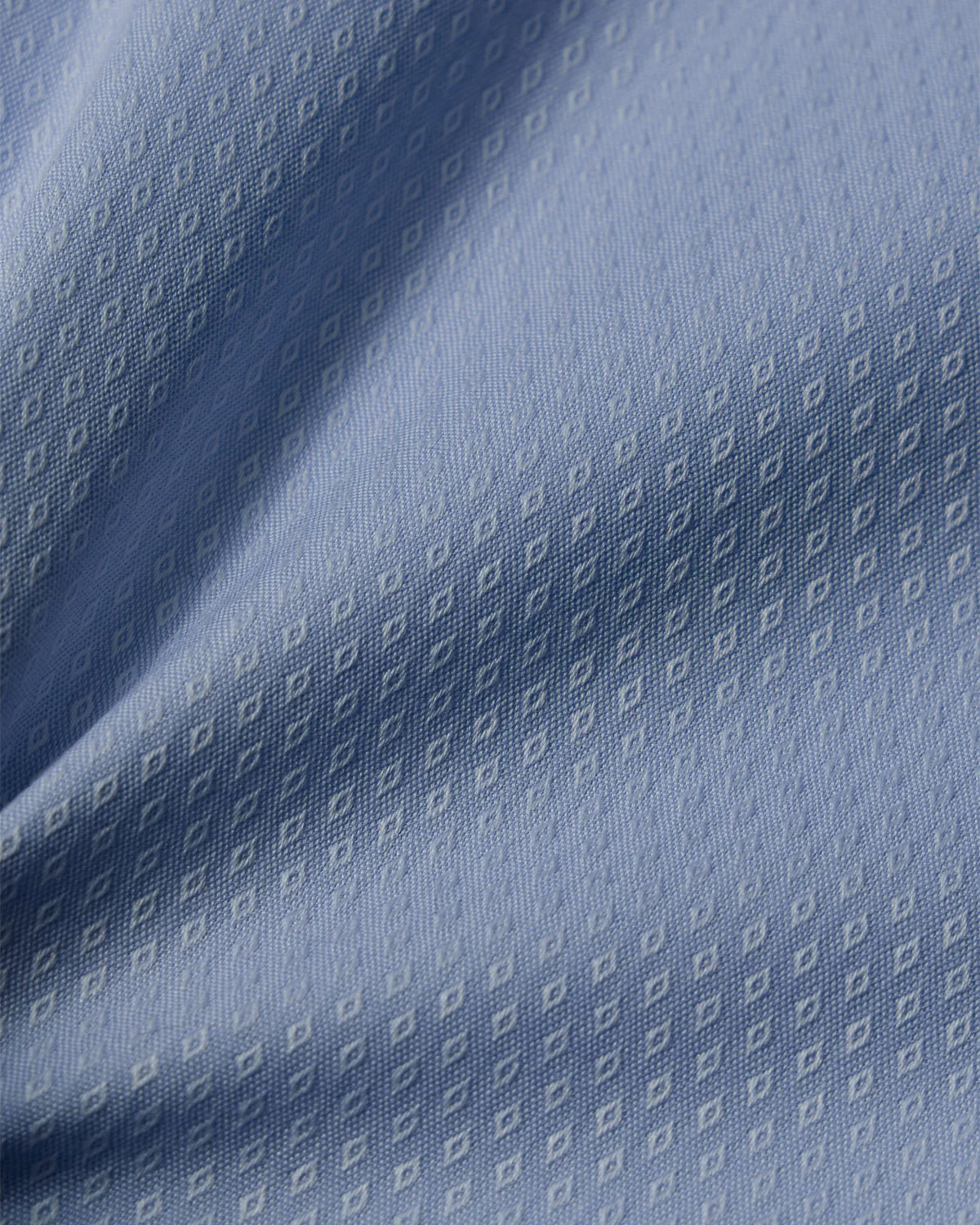 Easy-Care Light Blue Diamond Weave Dress Shirt - Image 4