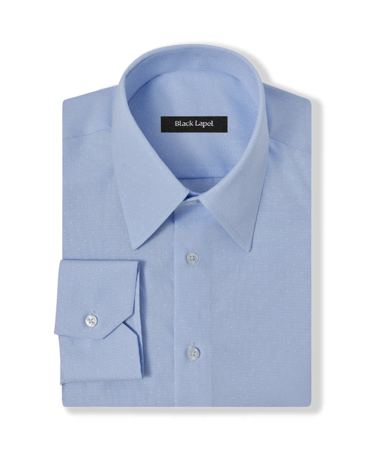 Easy-Care Light Blue Dot Weave Dress Shirt