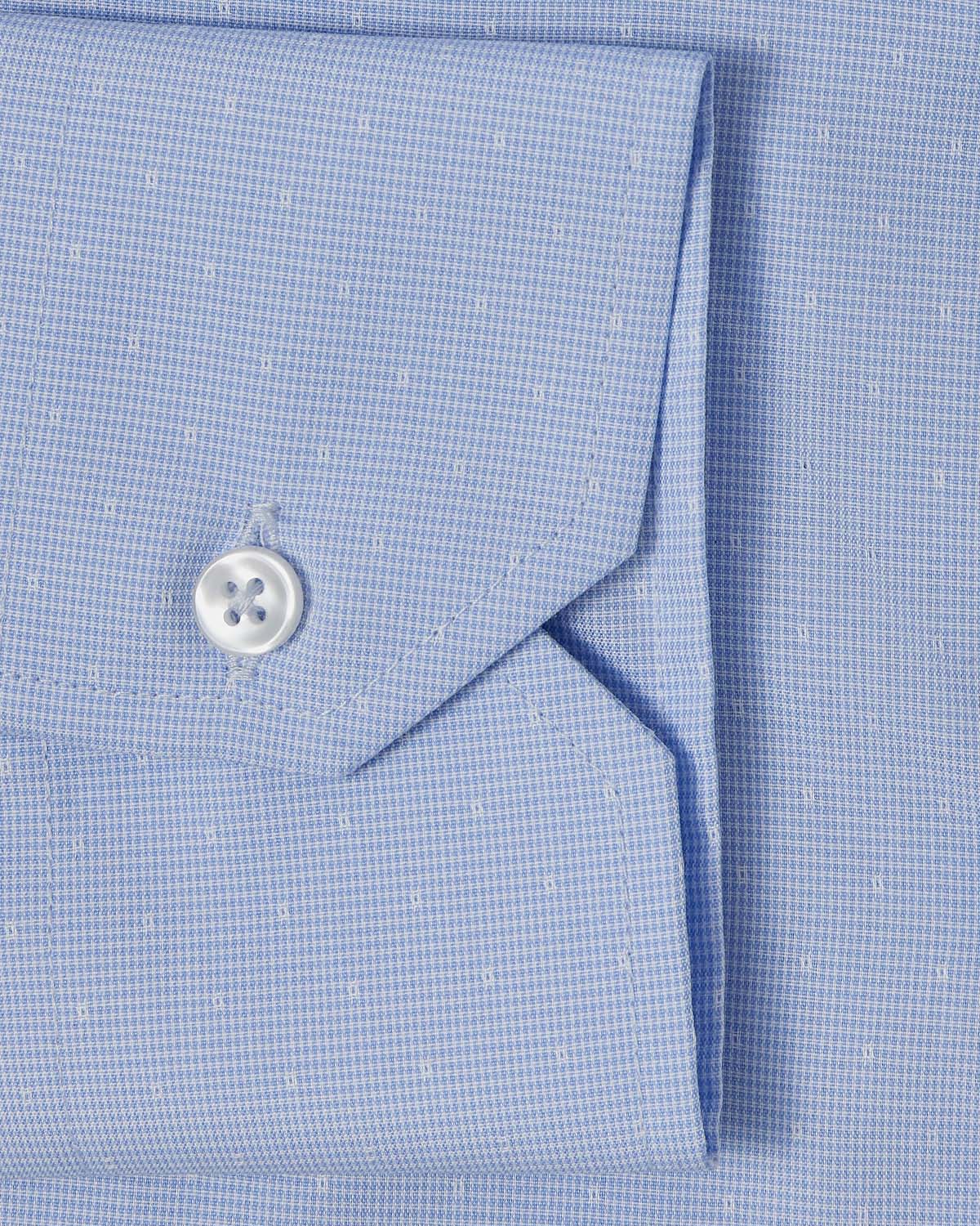 Easy-Care Light Blue Dot Weave Dress Shirt - Image 3