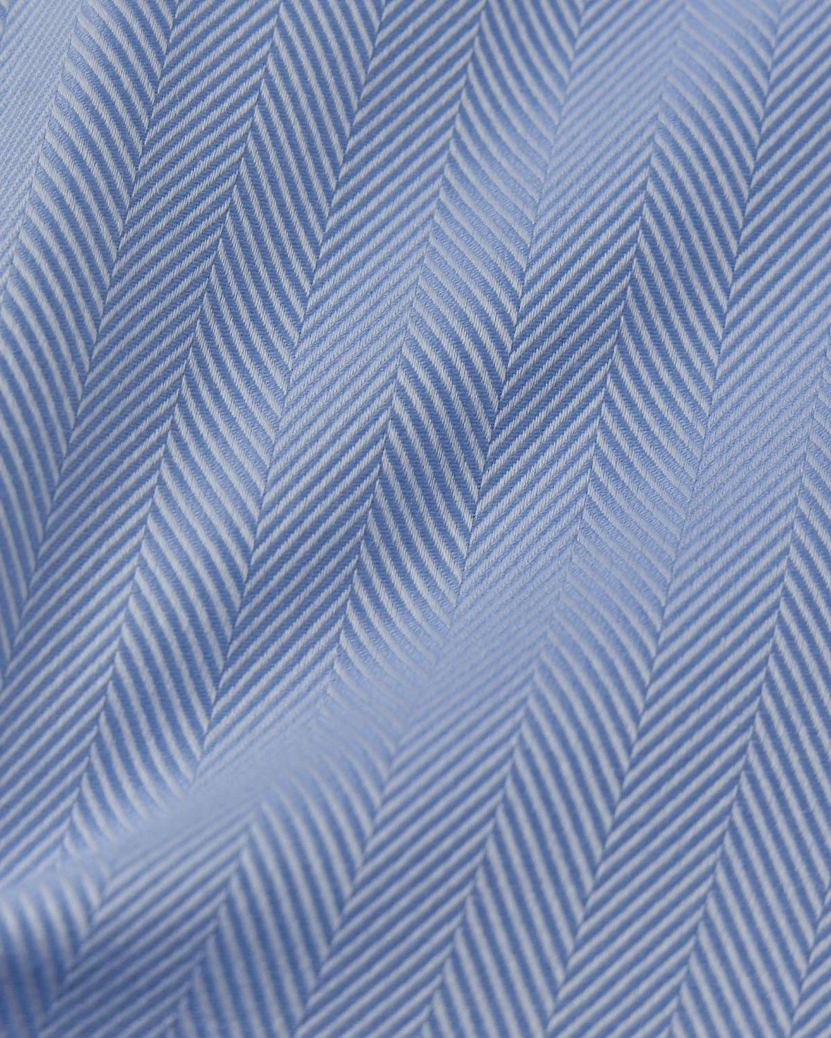 Easy-Care Light Blue Herringbone Dress Shirt - Image 4