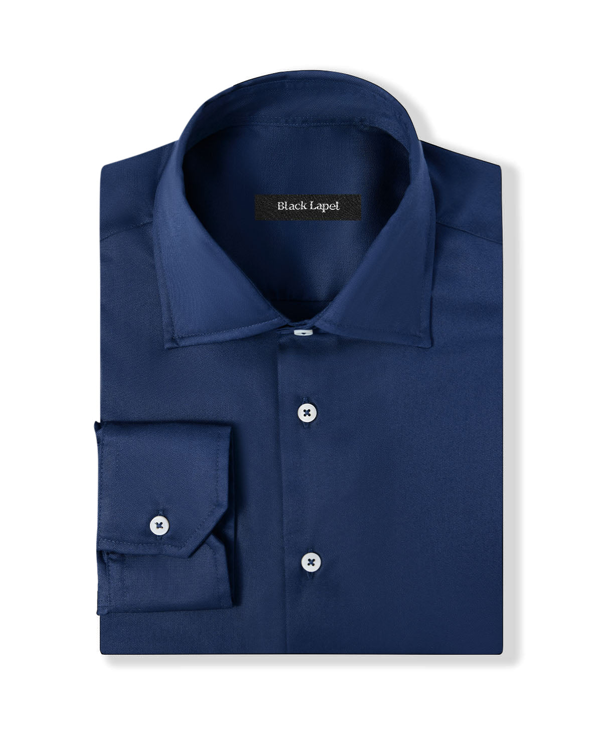 Easy-Care Navy Twill Dress Shirt