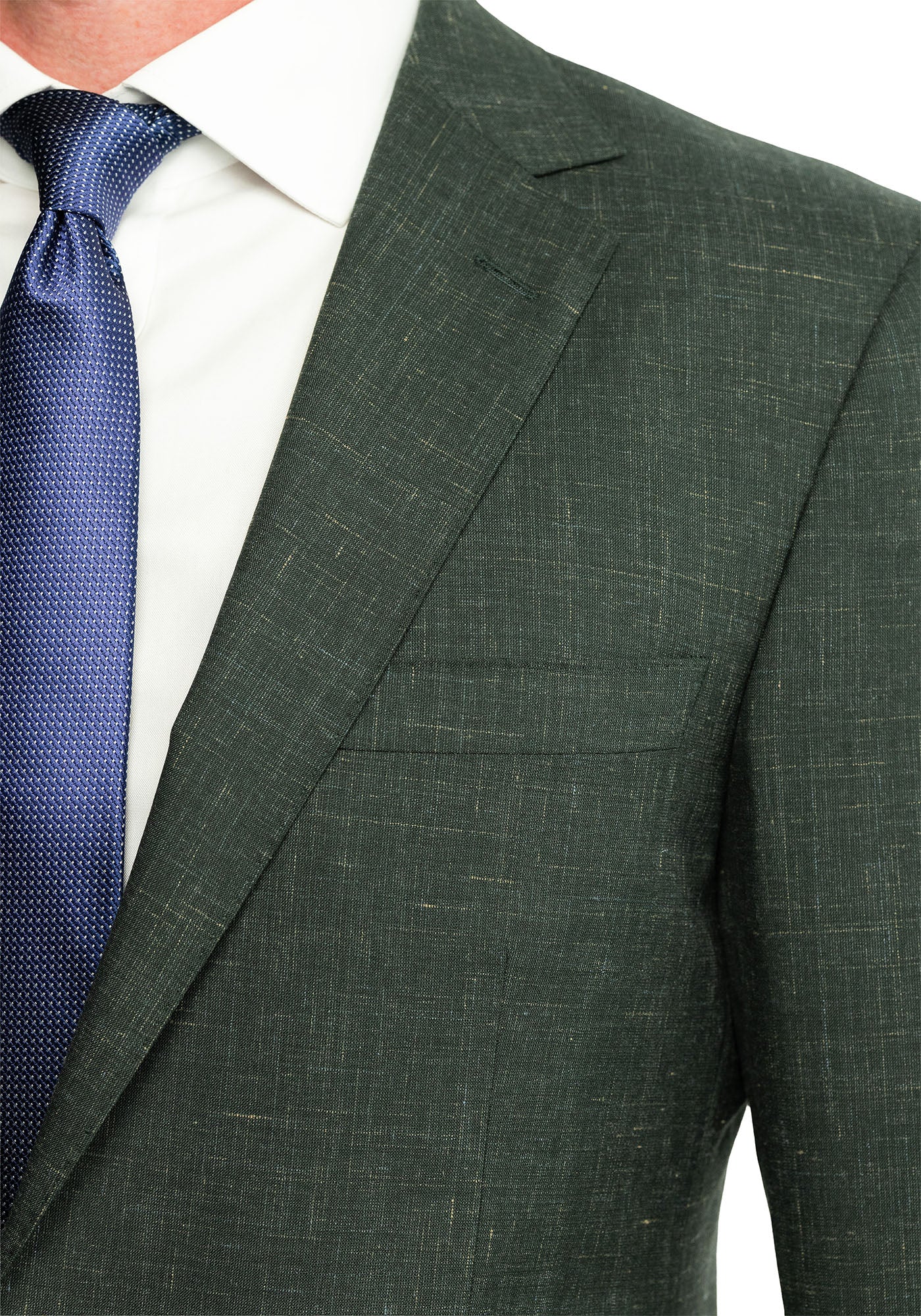 Forest Green Wool Silk Linen Blend Suit - Image 4