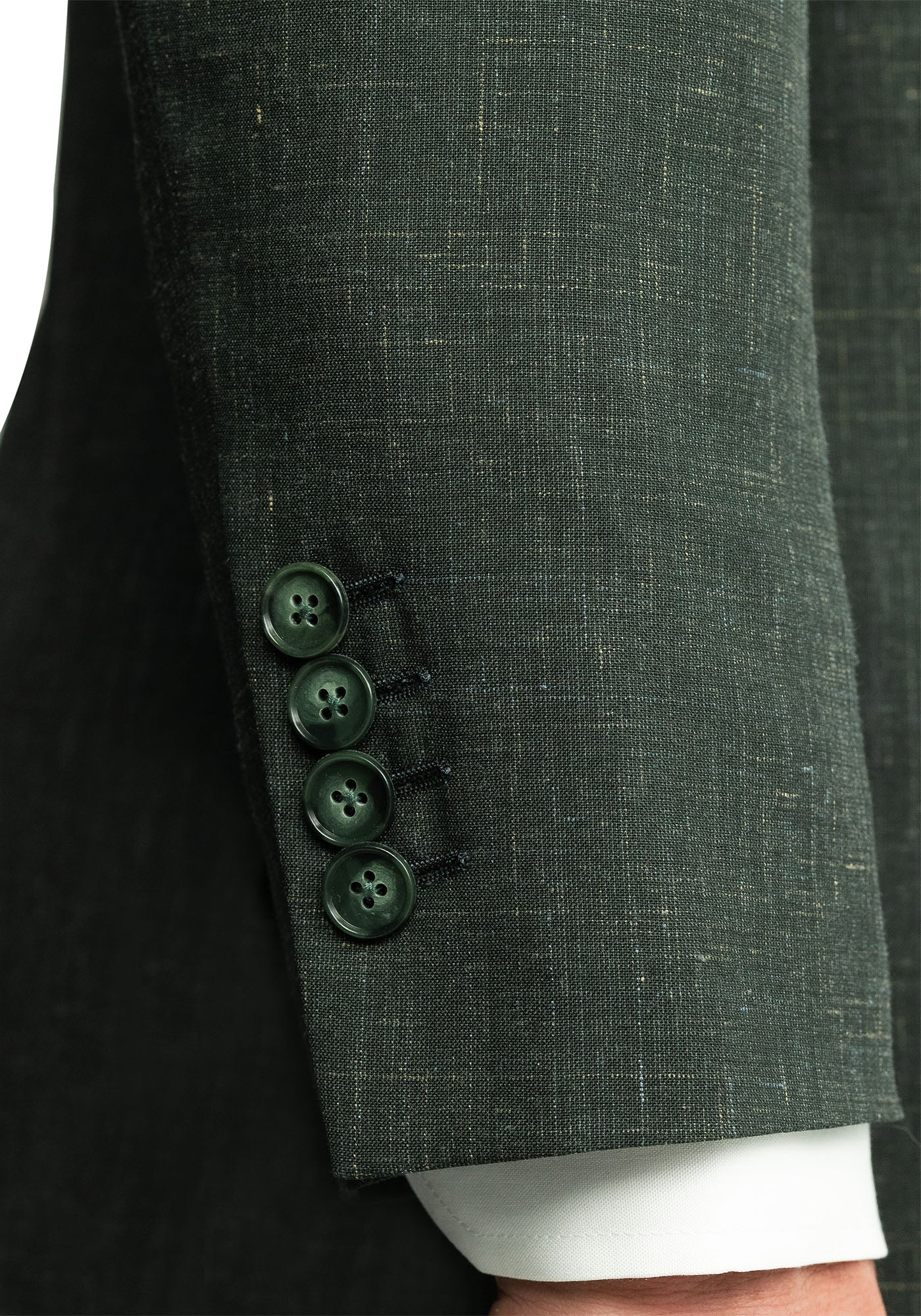 Forest Green Wool Silk Linen Blend Suit - Image 5