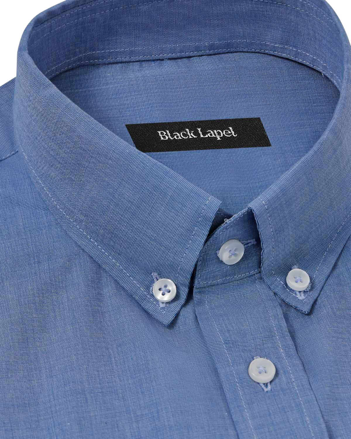 French Blue End-on-End Dress Shirt - Image 2