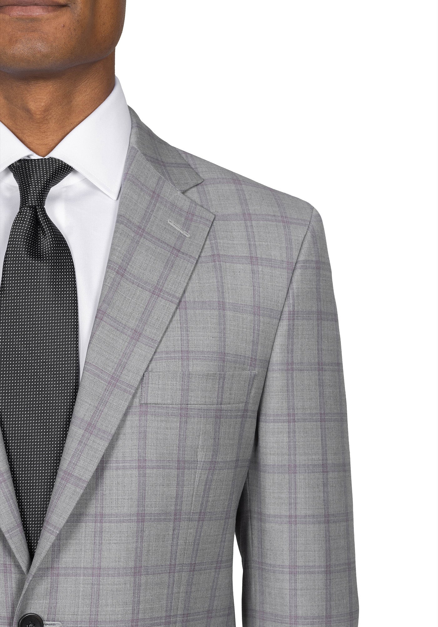 Grey And Purple Windowpane Blazer - Image 3