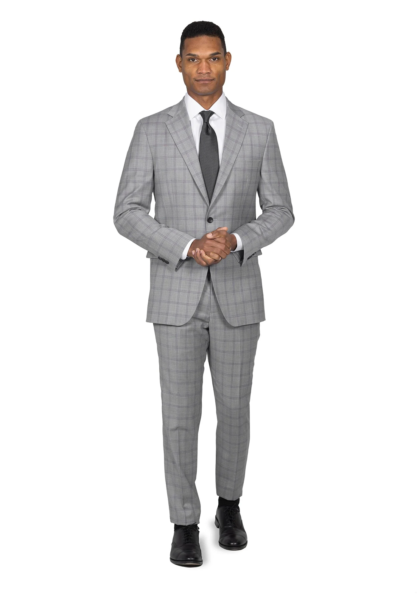 Grey and Purple Windowpane Suit - Image 2