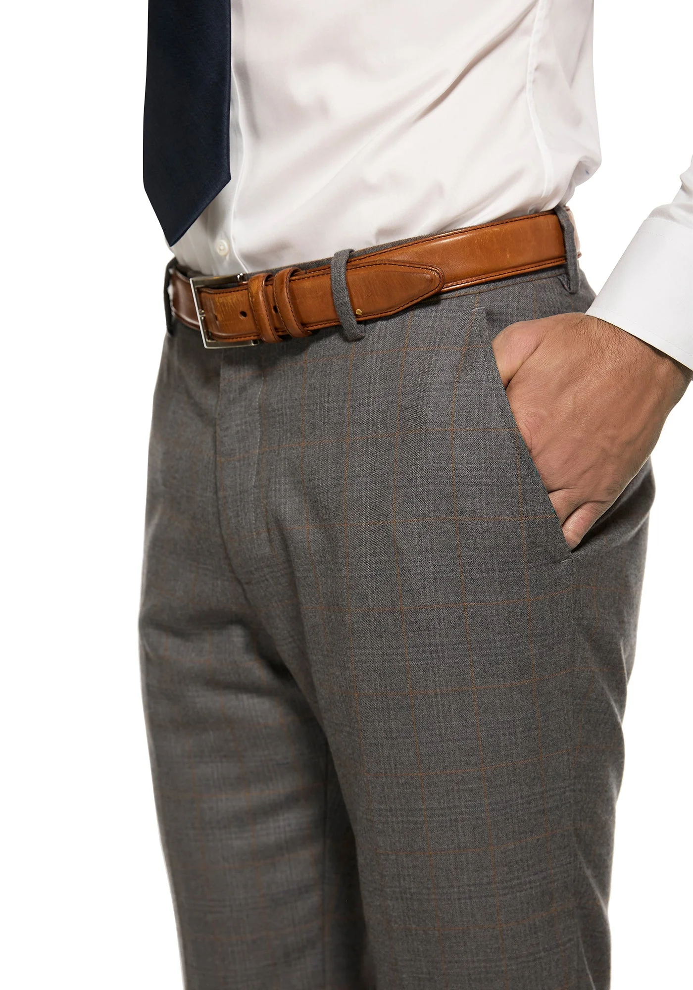 Grey And Tan Windowpane Flannel Blazer - Image 5