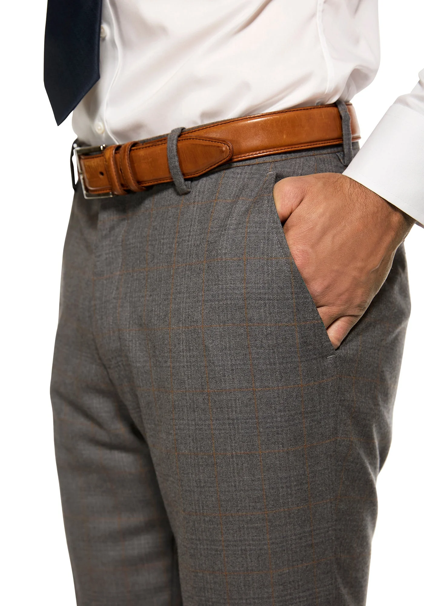 Grey And Tan Windowpane Flannel Blazer - Image 8
