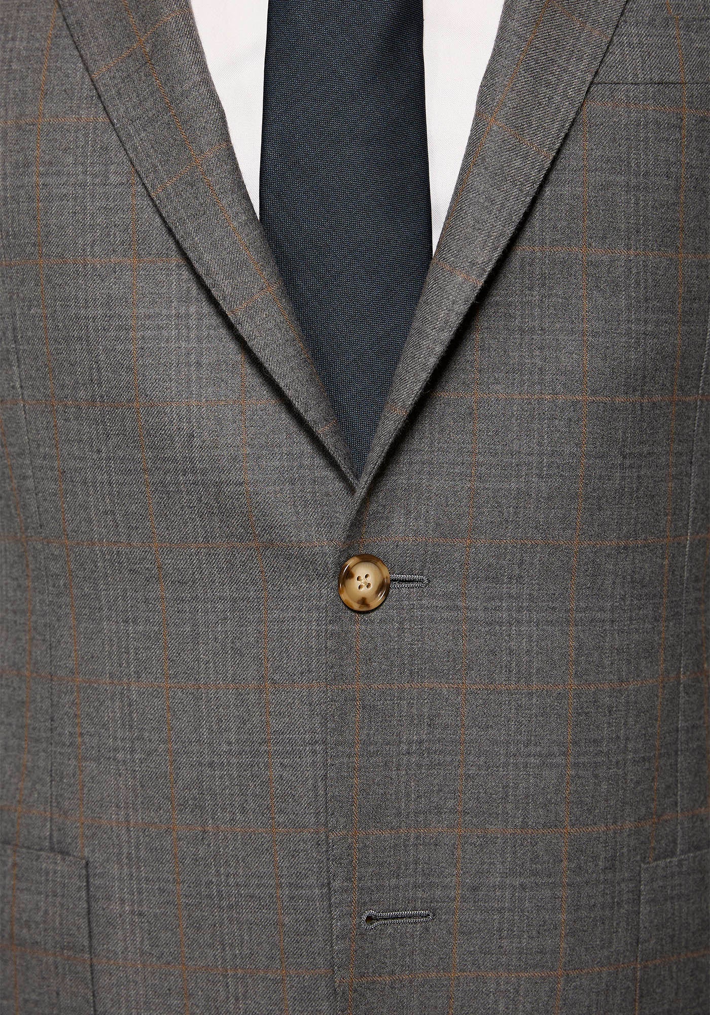 Grey And Tan Windowpane Flannel Blazer - Image 9