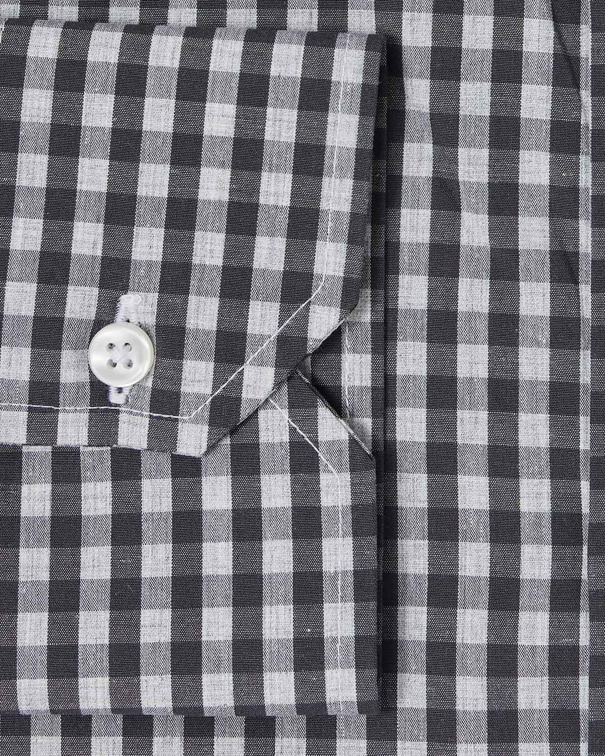 Grey Melange Gingham Casual Shirt - Image 3