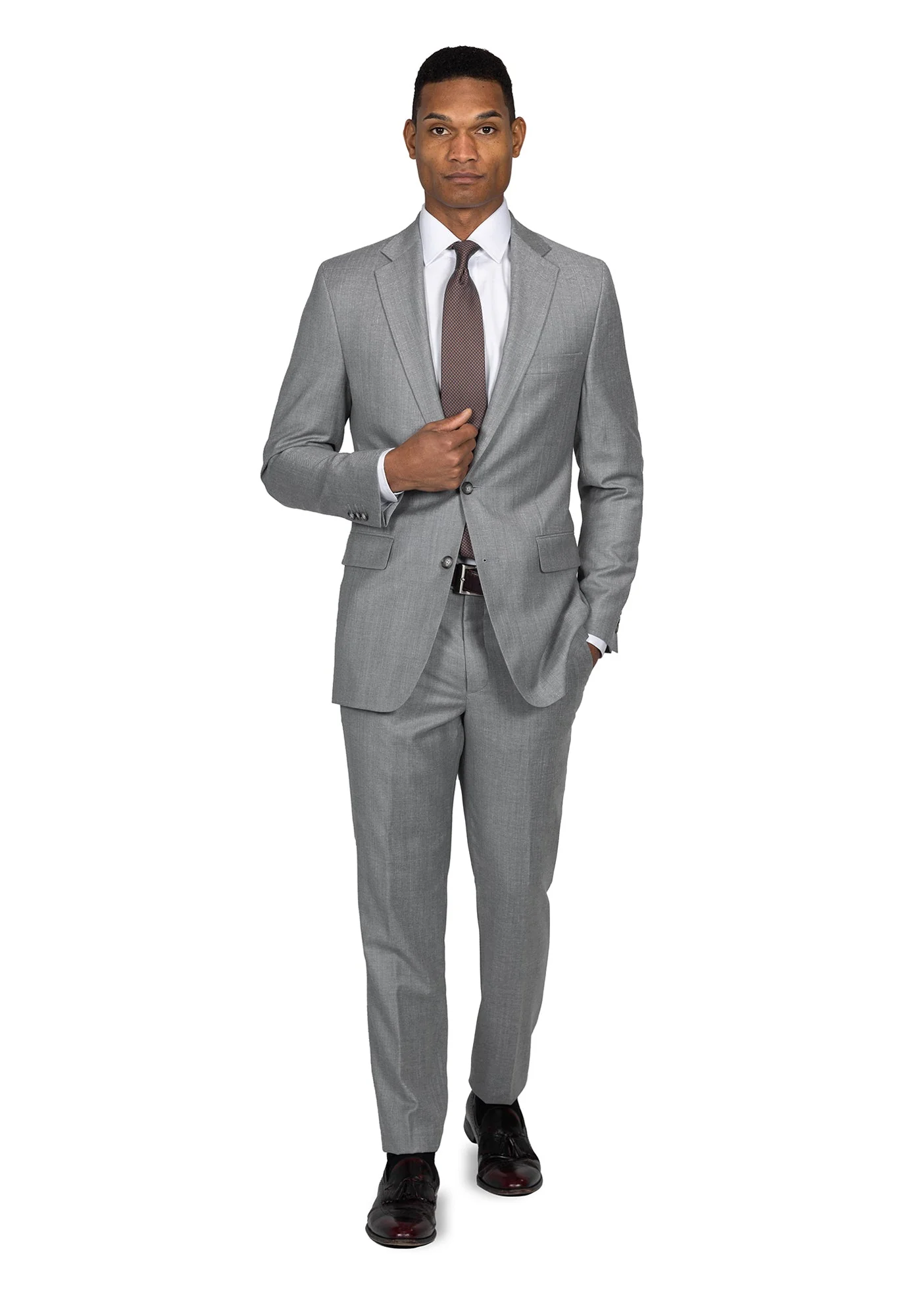Heather Light Grey Twill Blazer - Image 2