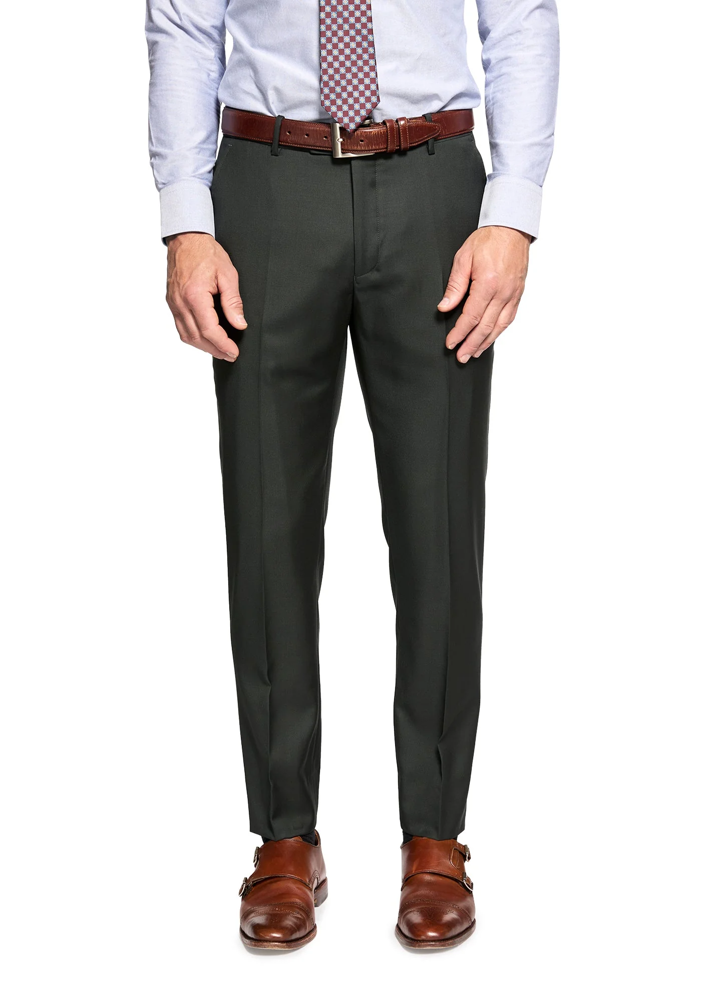 The Trivero Hunter Green Dress Pants