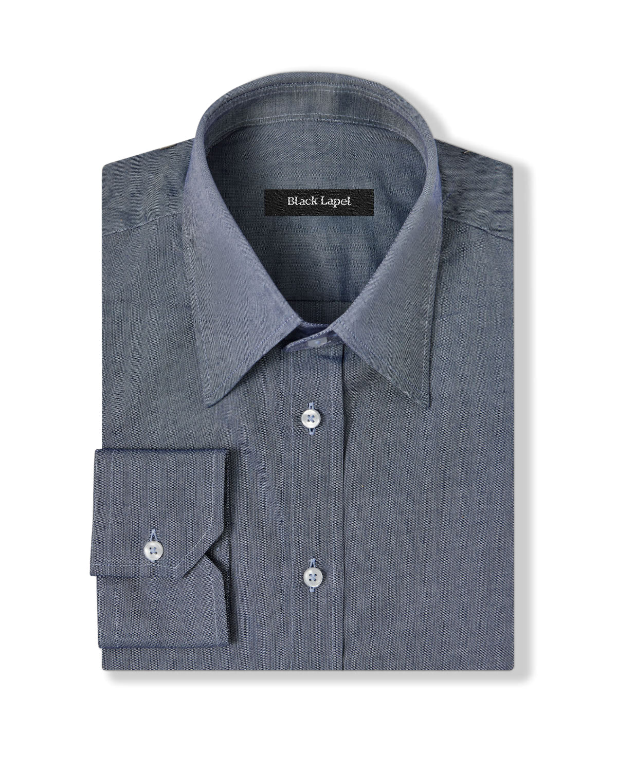 Indigo Blue Casual Pinpoint Dress Shirt