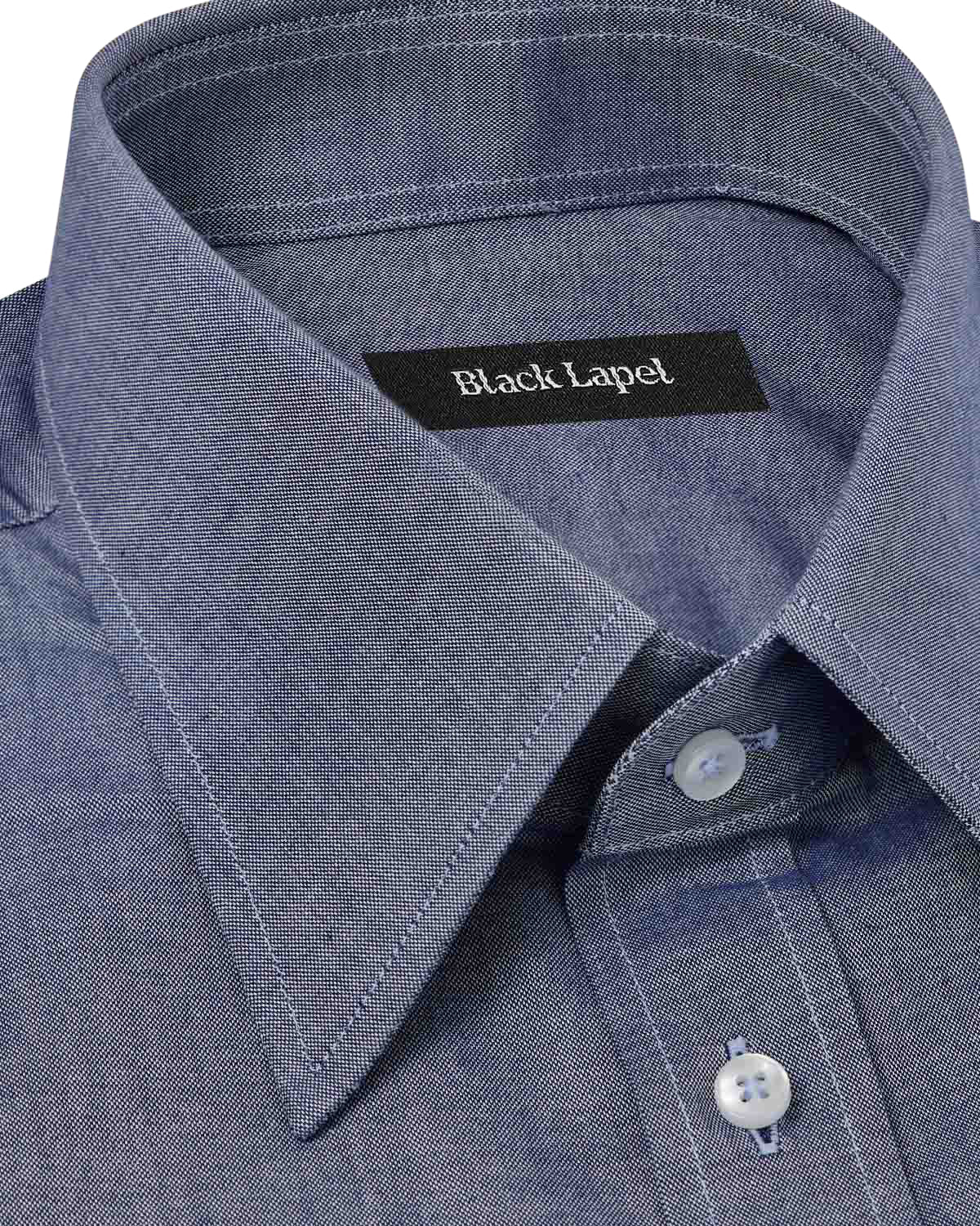 Indigo Blue Casual Pinpoint Dress Shirt - Image 2