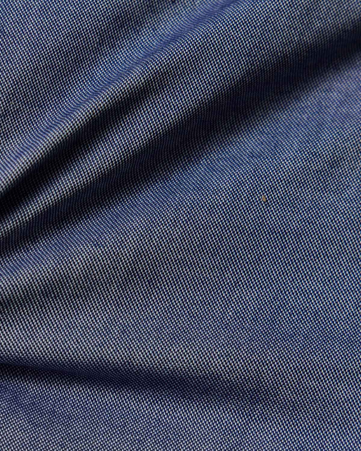 Indigo Blue Casual Pinpoint Dress Shirt - Image 4