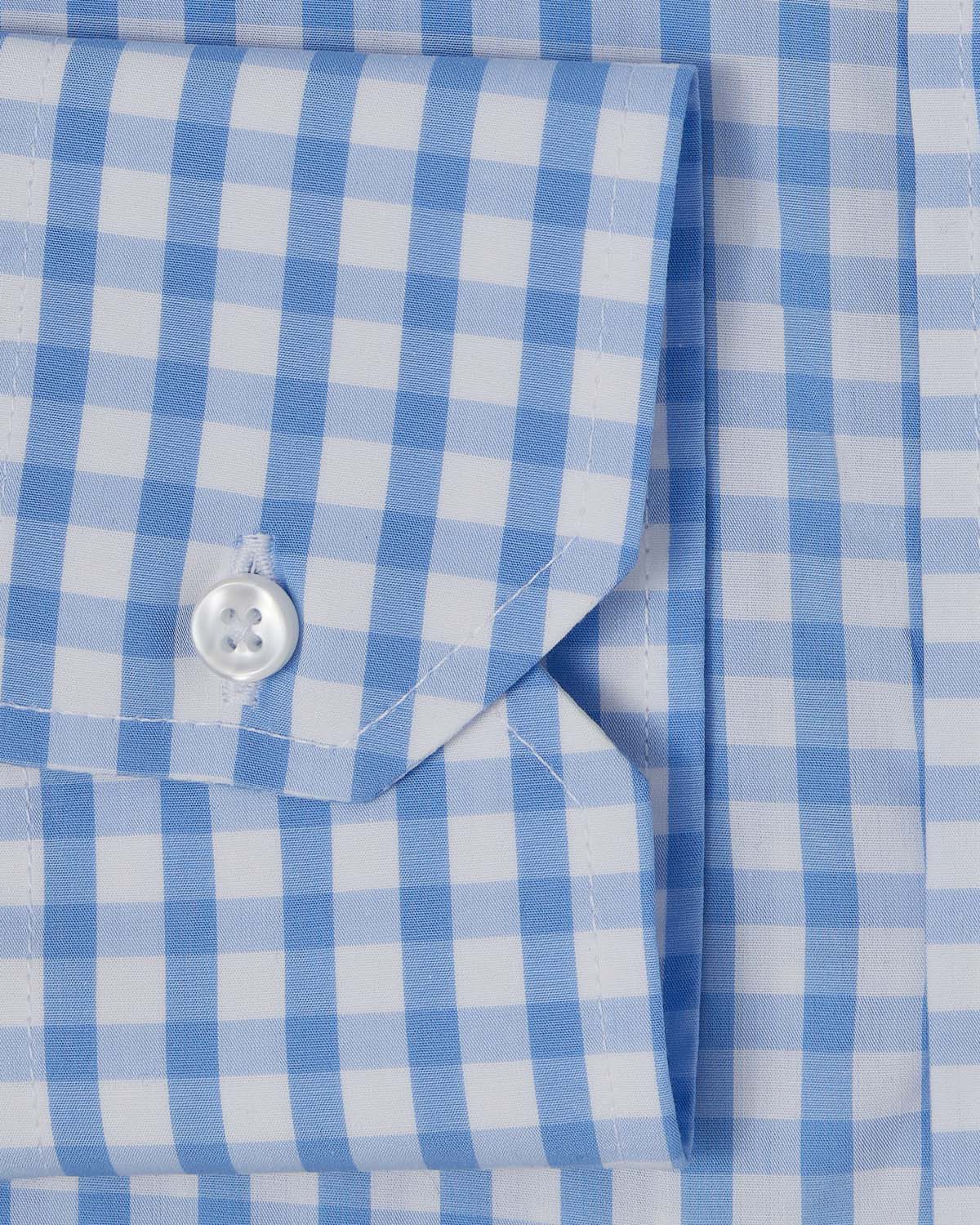 Light Blue Gingham Dress Shirt - Image 3