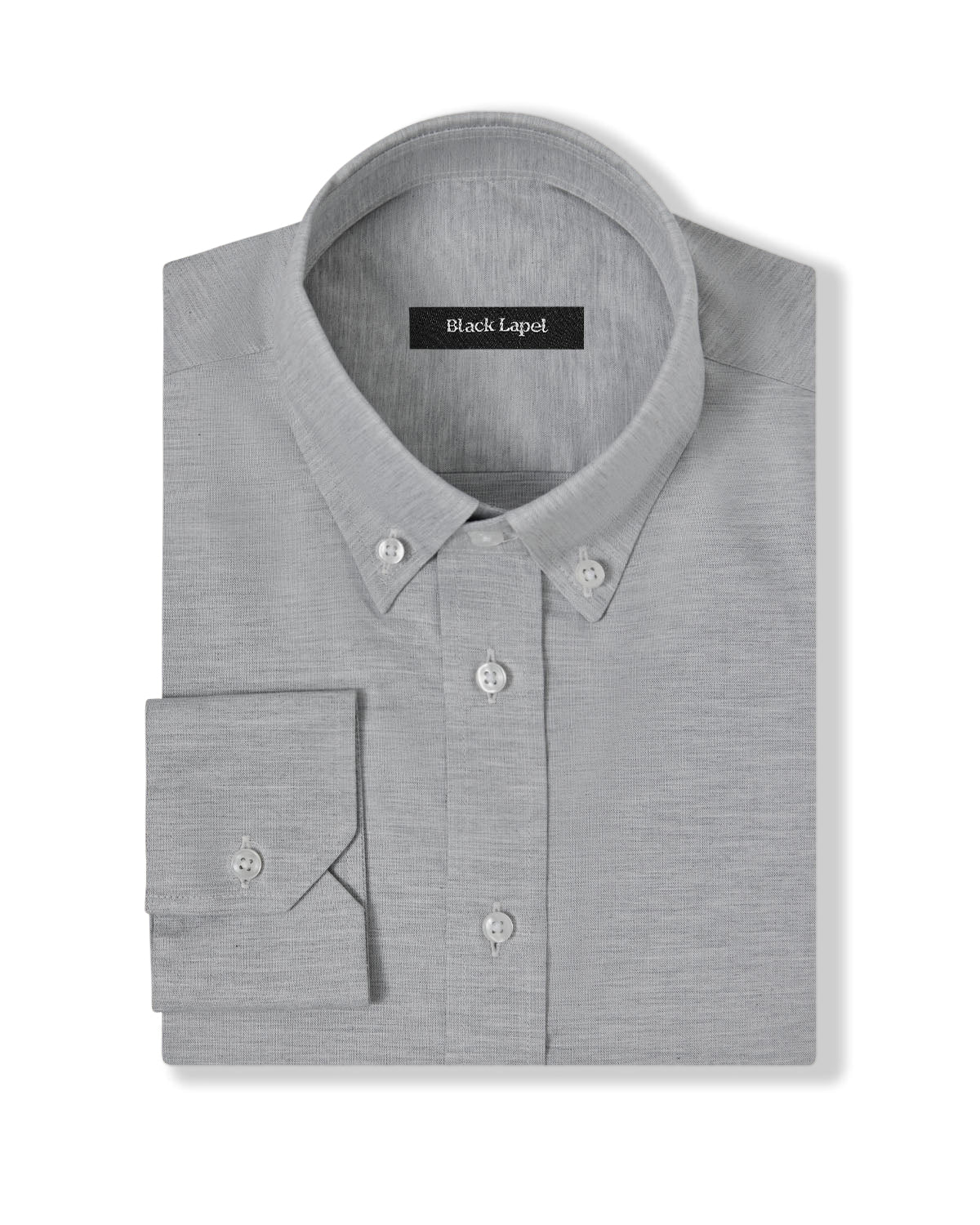 Light Grey Casual Pinpoint Dress Shirt