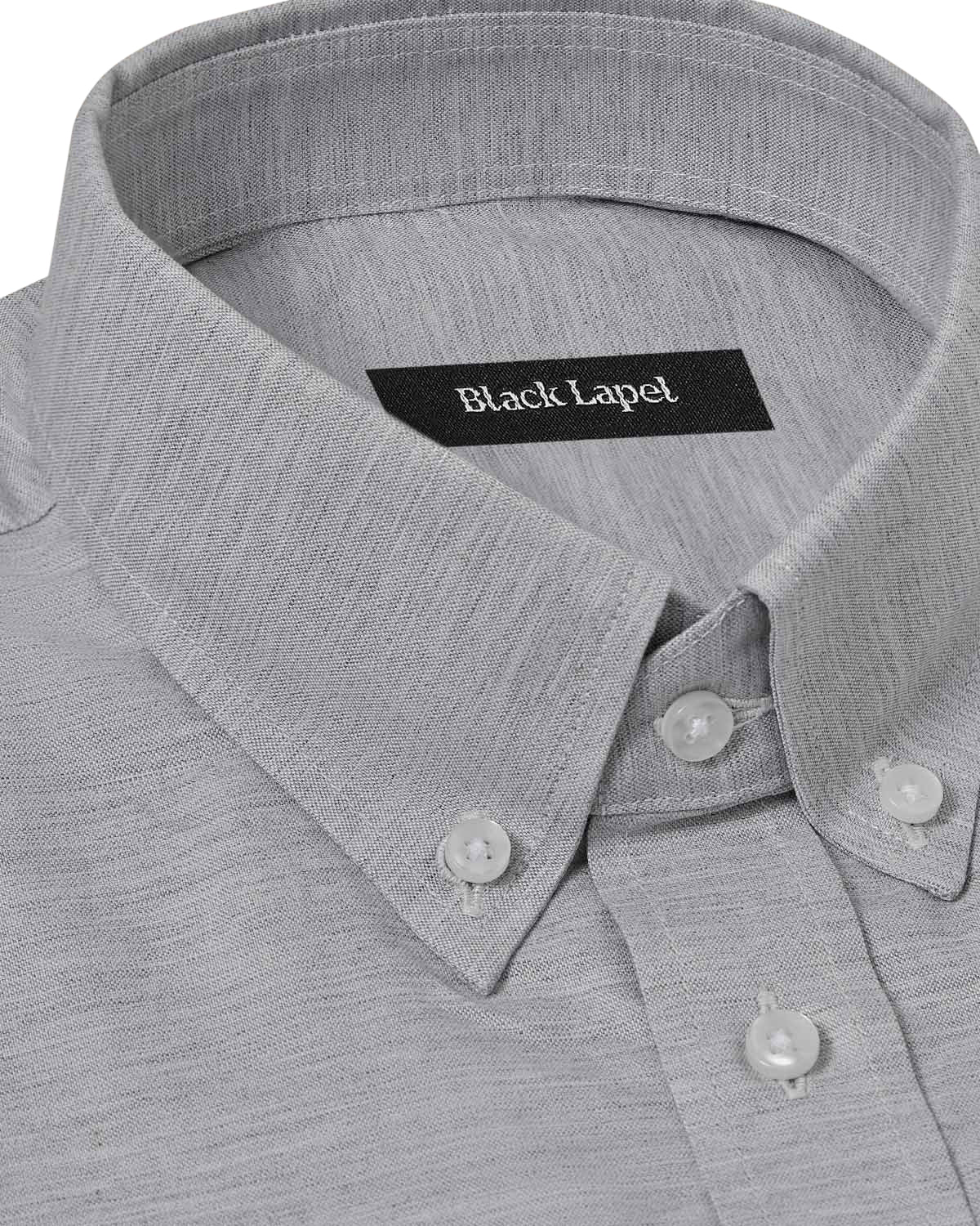 Light Grey Casual Pinpoint Dress Shirt - Image 2