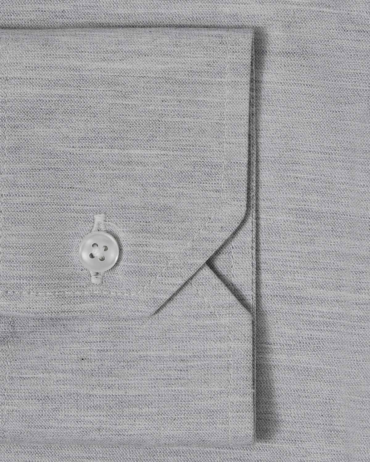 Light Grey Casual Pinpoint Dress Shirt - Image 3