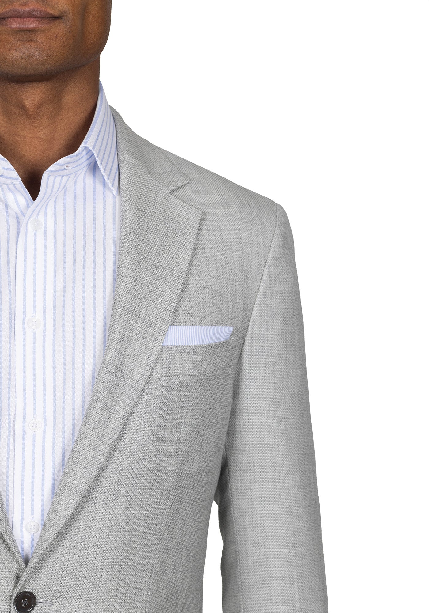 Light Grey Hopsack Blazer - Image 3