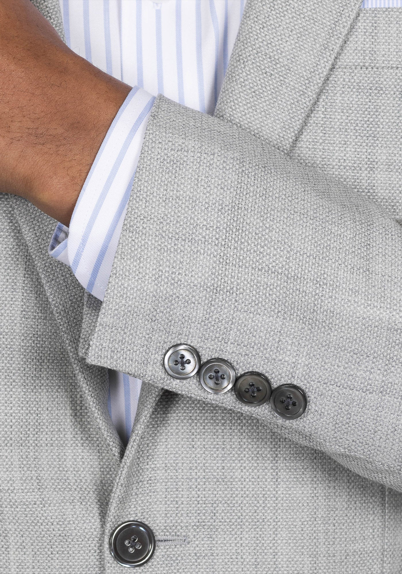 Light Grey Hopsack Blazer - Image 5