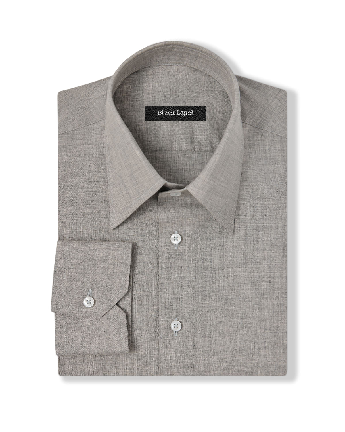 Light Grey Melange Poplin Dress Shirt