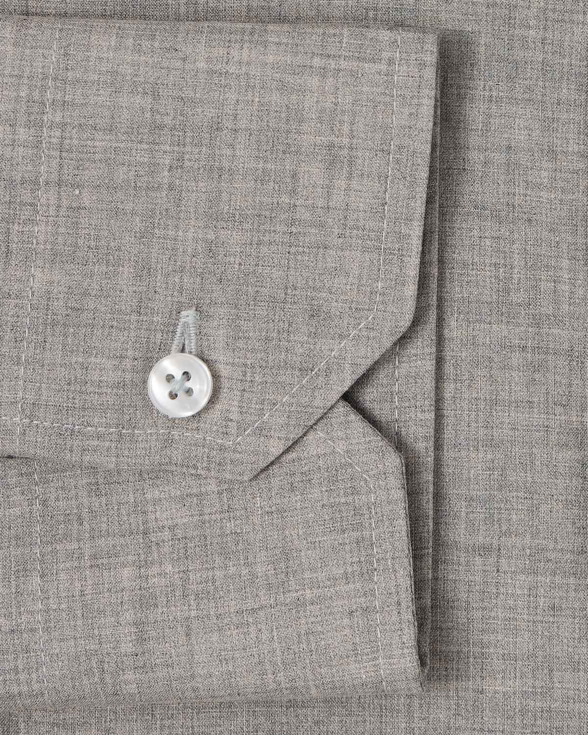 Light Grey Melange Poplin Dress Shirt - Image 3