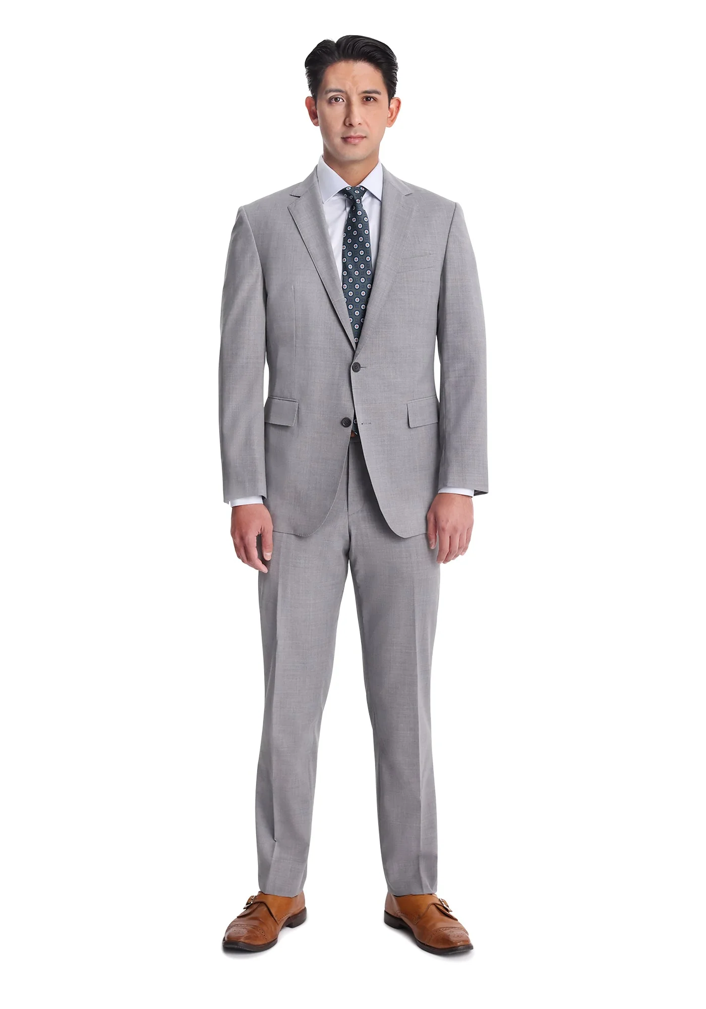 Light Grey Stretch Fresco Dress Pants - Image 4