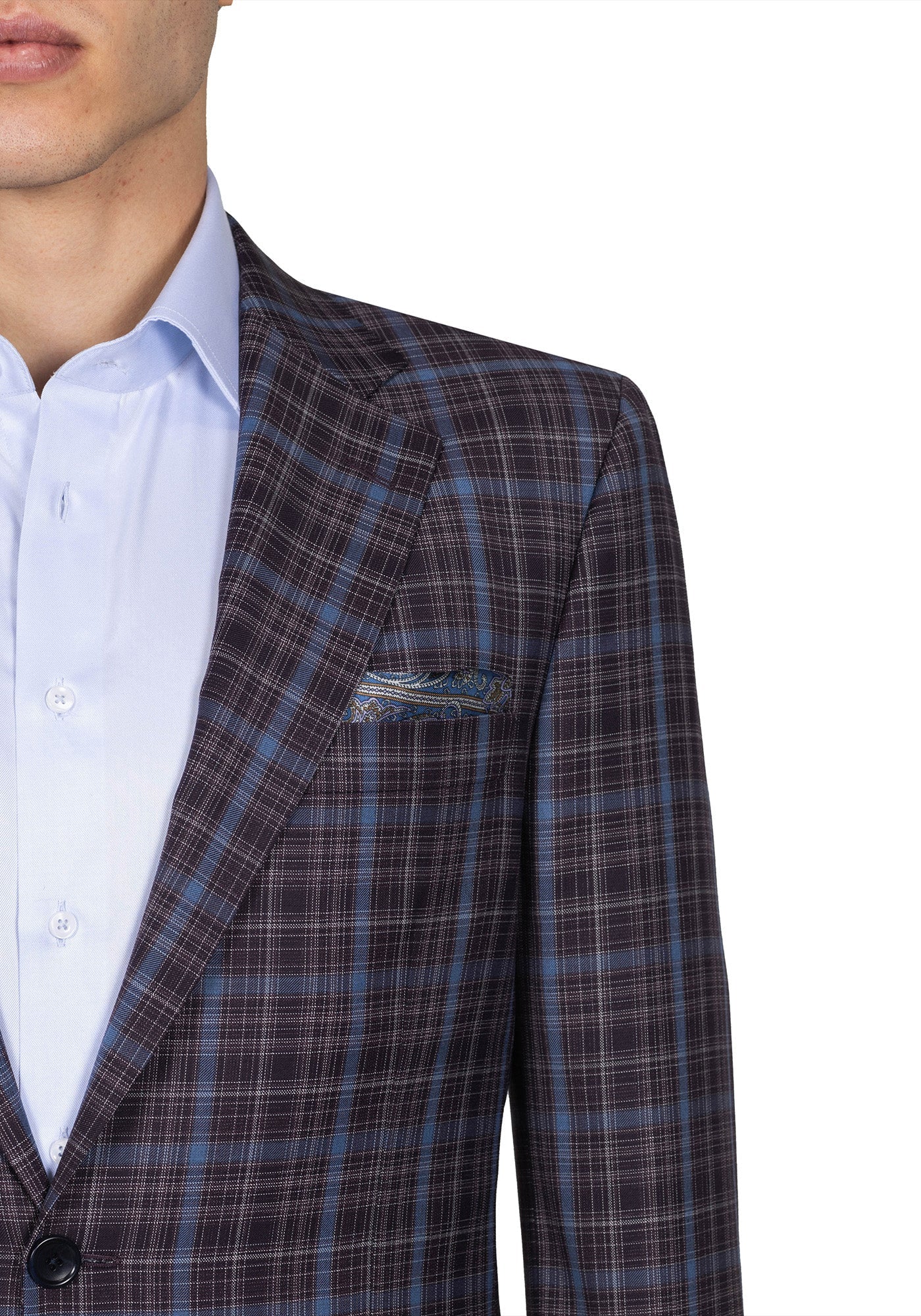 Maroon and Blue Plaid Suit - Image 4