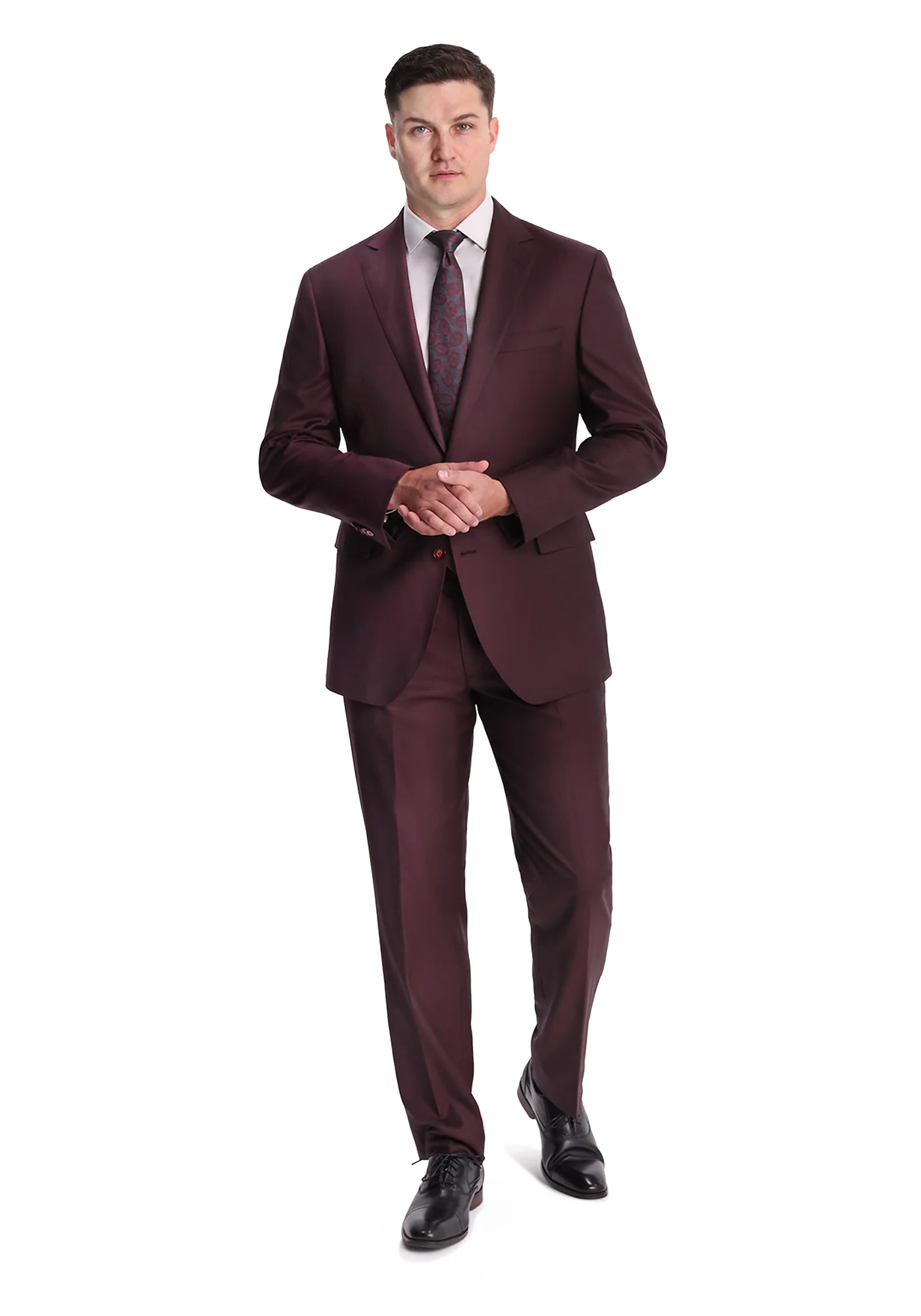 Maroon Sharkskin Suit - Image 2