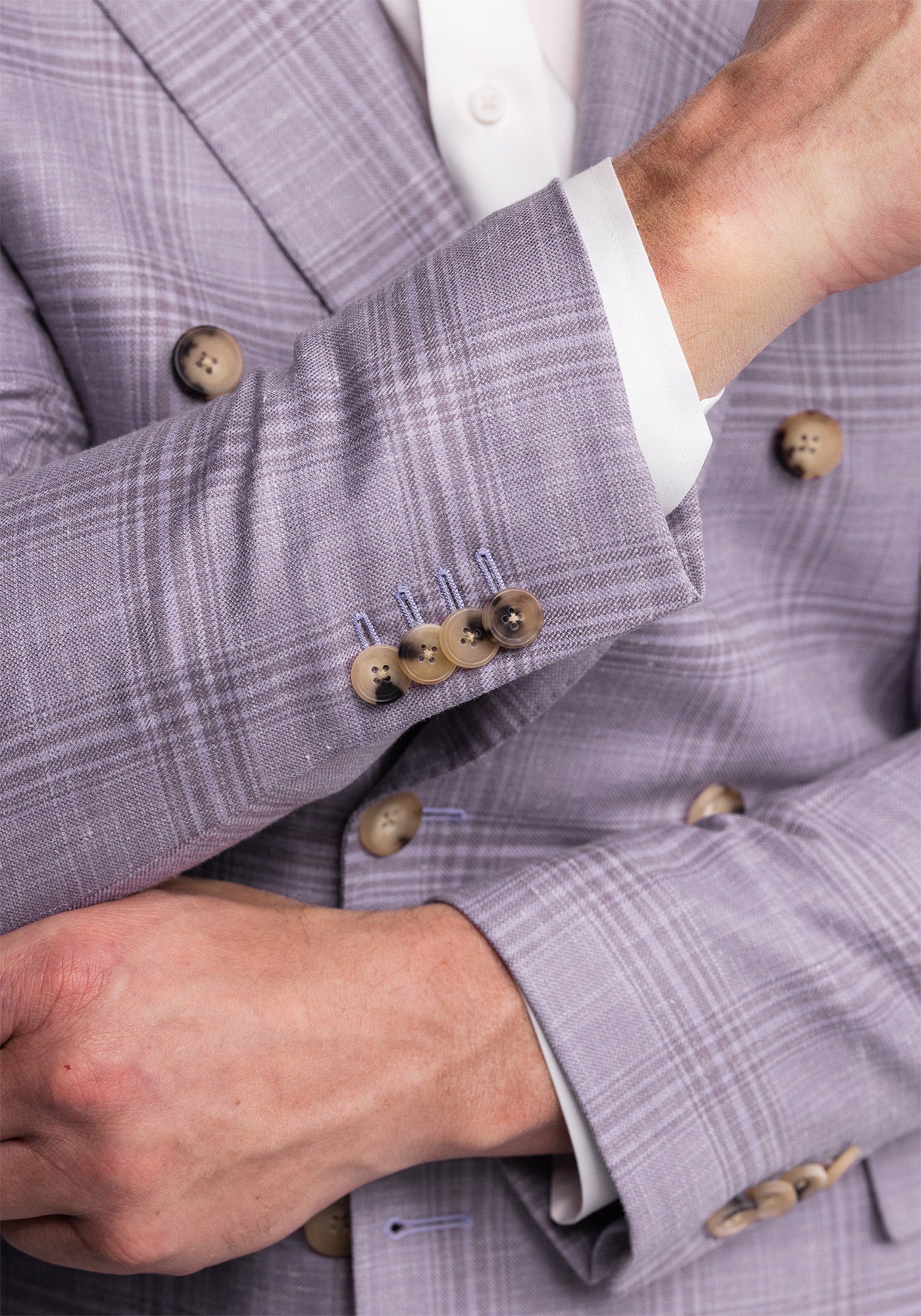Mauve Wool Silk Linen Blazer - Image 3