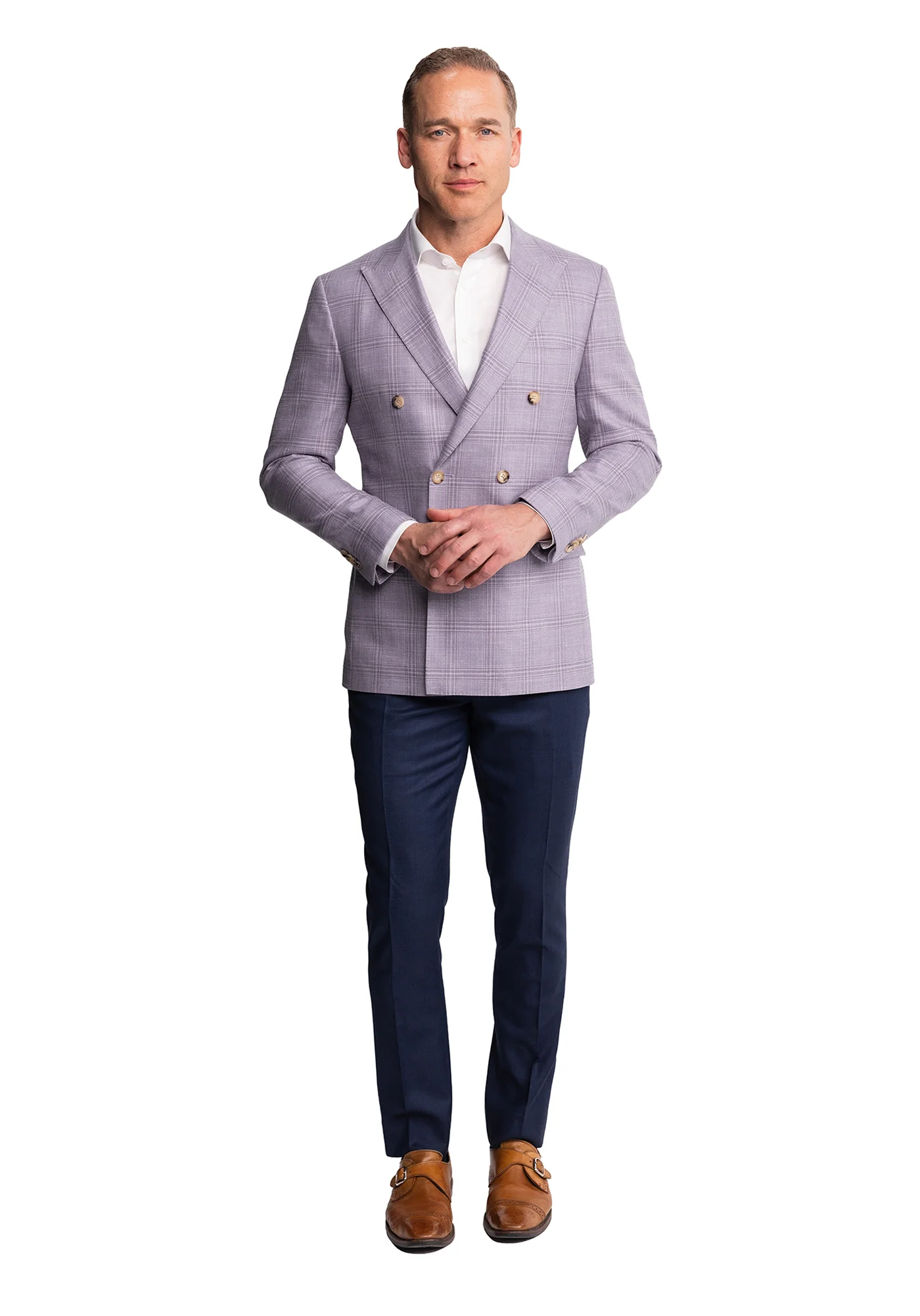 Mauve Wool Silk Linen Blazer - Image 4