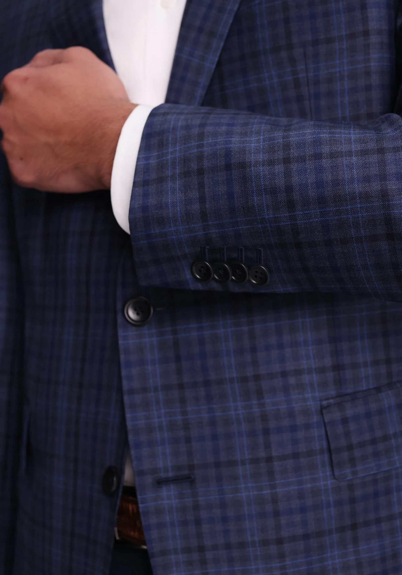 Mixed Blue Plaid Dress Pants - Image 2