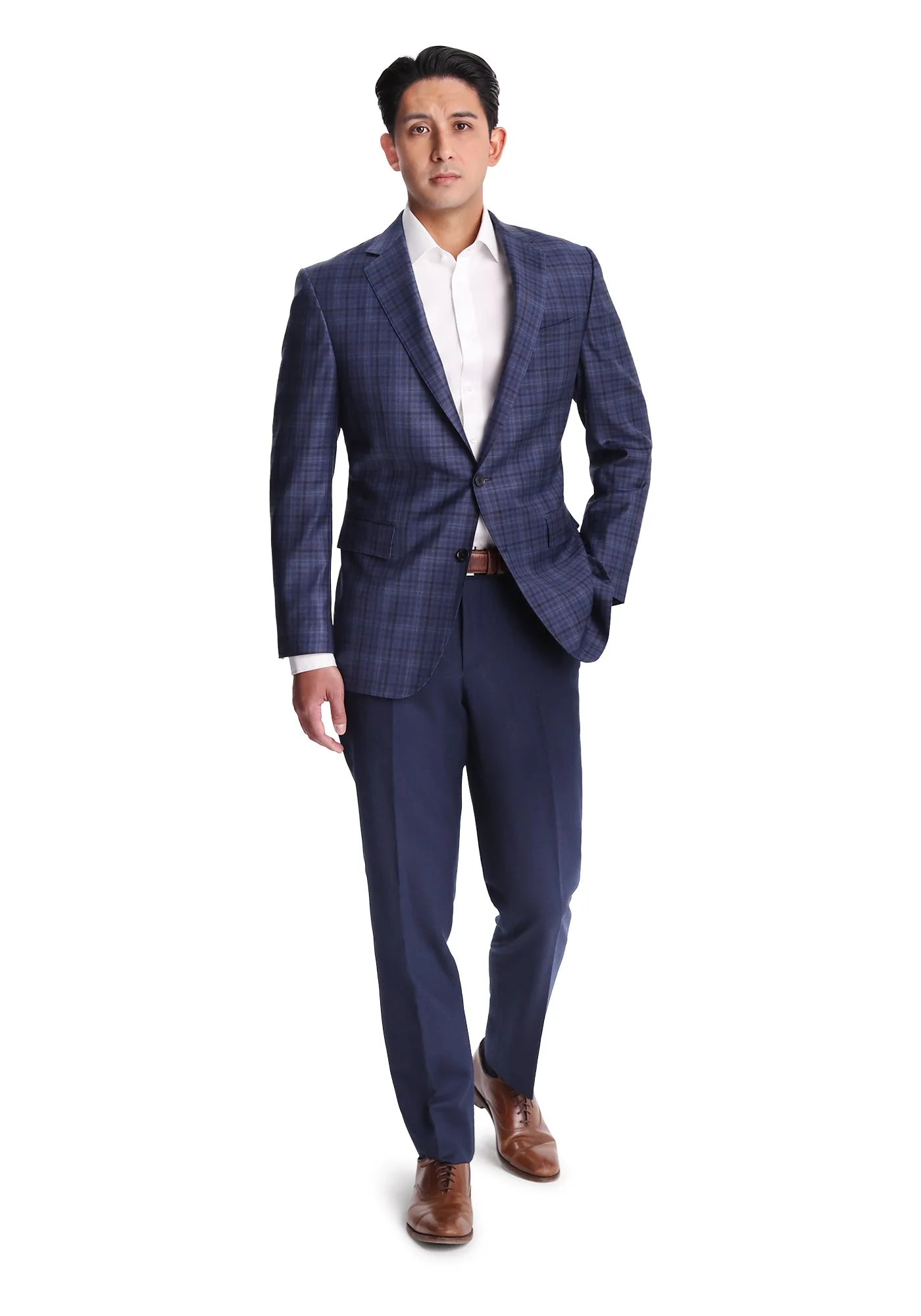Mixed Blue Plaid Dress Pants - Image 4