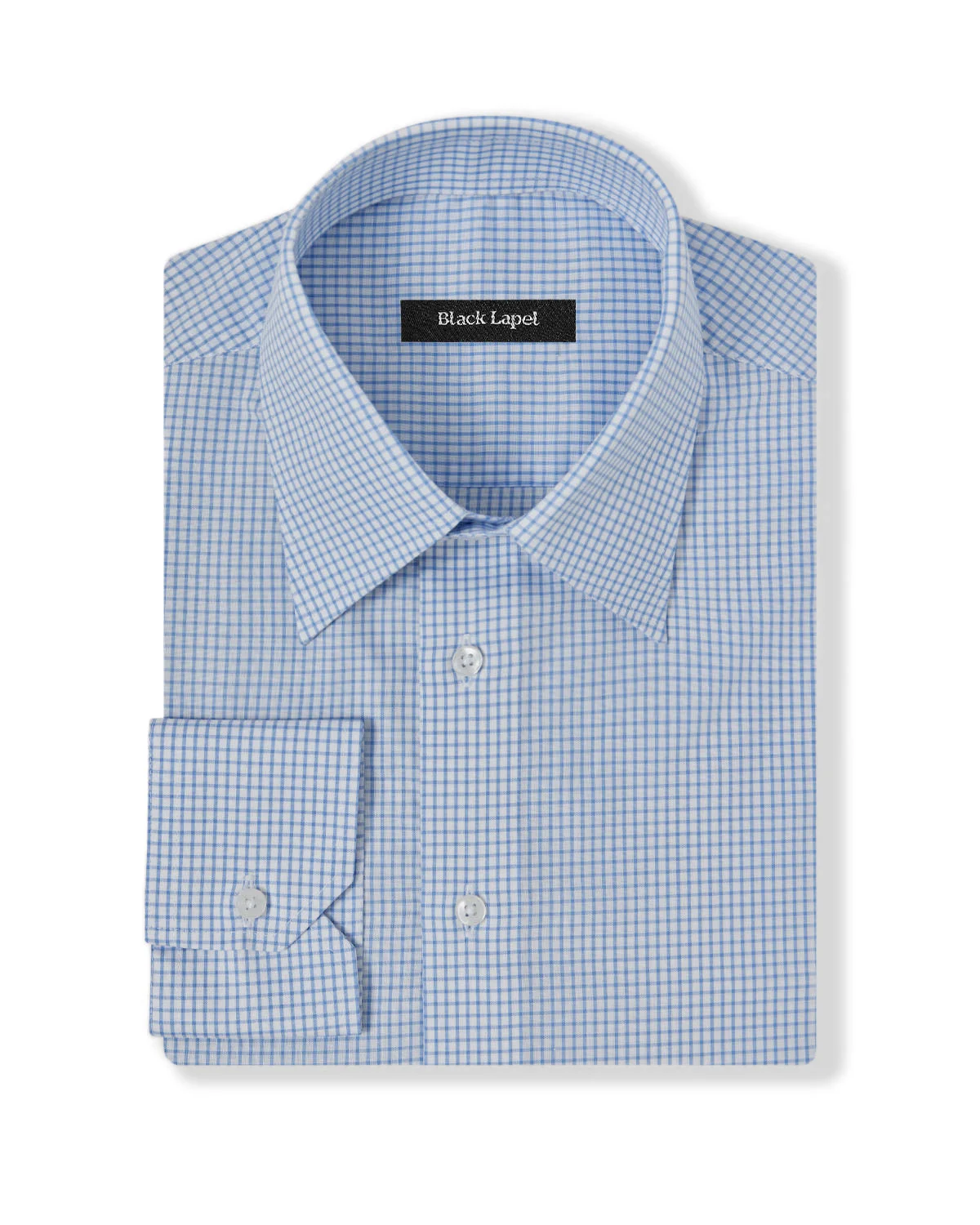 Natural Stretch Blue Graph Check Dress Shirt
