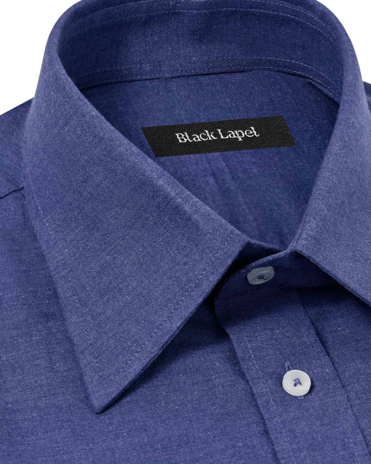 Natural Stretch Dark Blue Brushed Twill Dress Shirt - Image 2