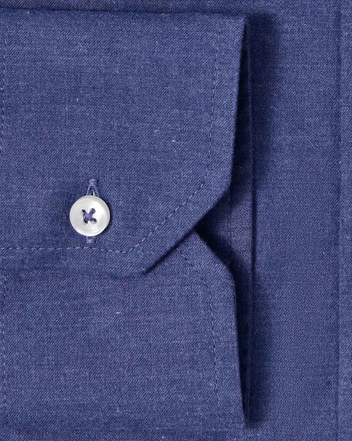 Natural Stretch Dark Blue Brushed Twill Dress Shirt - Image 3