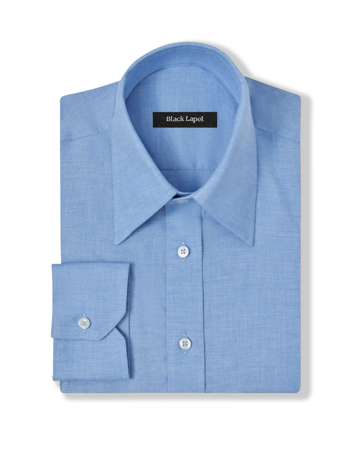 Natural Stretch Light Blue Brushed Twill Dress Shirt