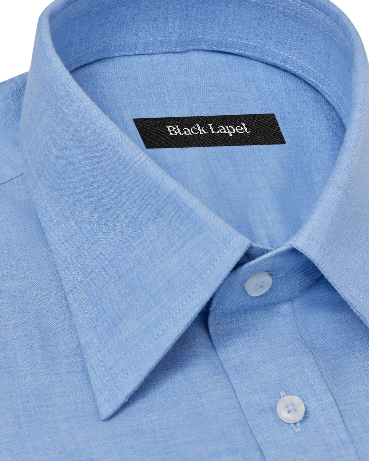 Natural Stretch Light Blue Brushed Twill Dress Shirt - Image 2
