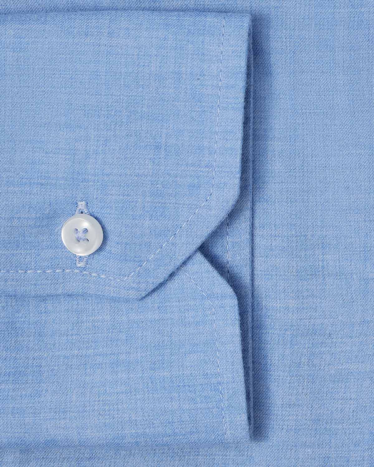 Natural Stretch Light Blue Brushed Twill Dress Shirt - Image 3
