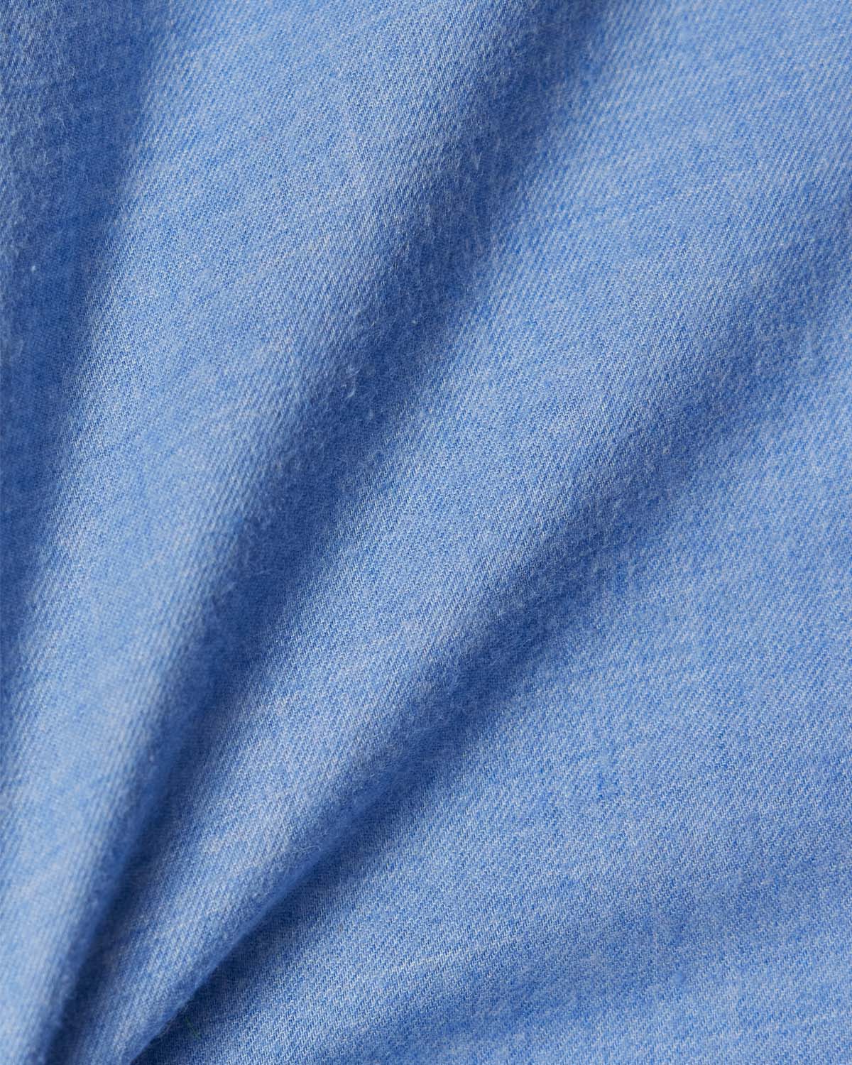 Natural Stretch Light Blue Brushed Twill Dress Shirt - Image 4