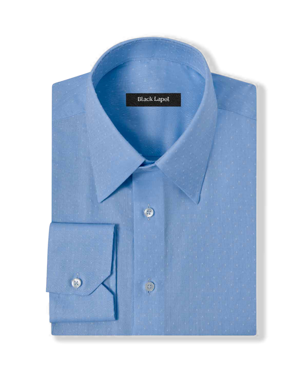 Natural Stretch Light Blue Ditsy Print Dress Shirt