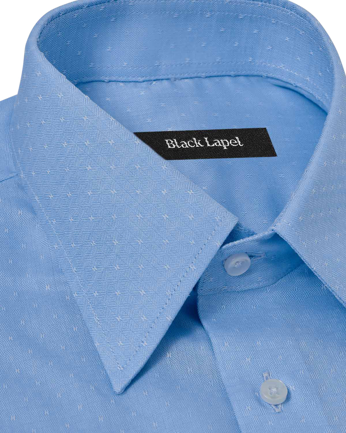 Natural Stretch Light Blue Ditsy Print Dress Shirt - Image 2