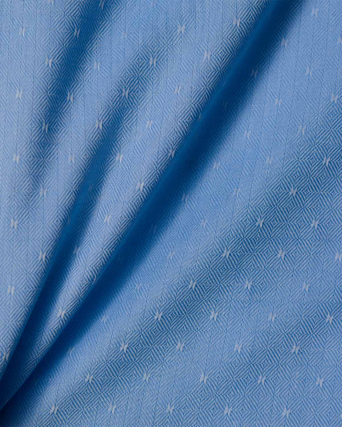 Natural Stretch Light Blue Ditsy Print Dress Shirt - Image 4